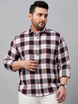 SHOWOFFFF - Men's Checked White Regular Shirt