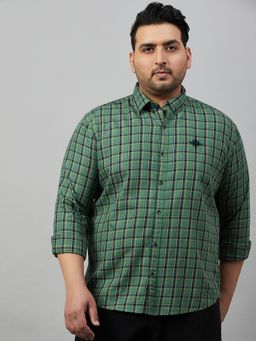 SHOWOFFFF - Men's Checked Green Comfort Shirt