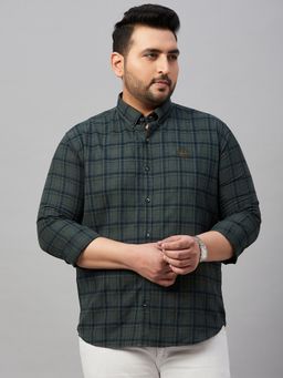 SHOWOFFFF - Men's Checked Olive Comfort Shirt