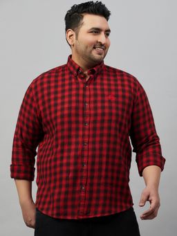 SHOWOFFFF - Men's Checked Red Comfort Shirt