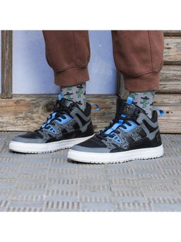 SOLETHREADS - Doodle Black Printed Men Sneakers