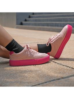 SOLETHREADS - Jazz Pink Solid Women Sneakers