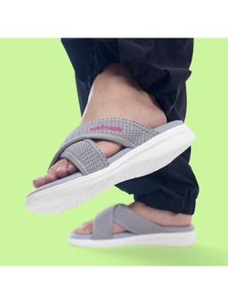 SOLETHREADS - Grace Cross Solid Grey Women Sliders