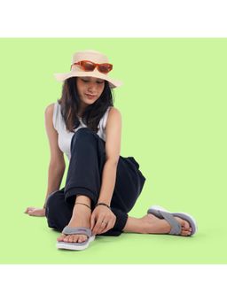 SOLETHREADS - Grace V Solid Grey Women Flipflops