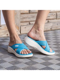SOLETHREADS - Hush Solid Ice Blue Women Slides