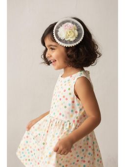 Choko - Off White Floral Fascinator Hairclip for Girls