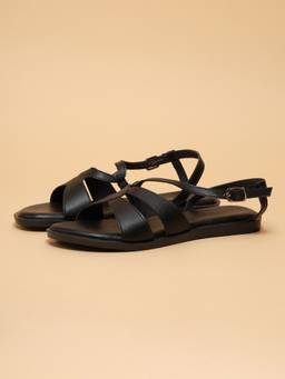ERIDANI - Women Elena Black Strappy Sandals