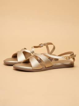ERIDANI - Women Elena Gold Strappy Sandals