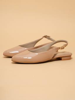 ERIDANI - Women Hayley Beige Patent Slingback Sandals