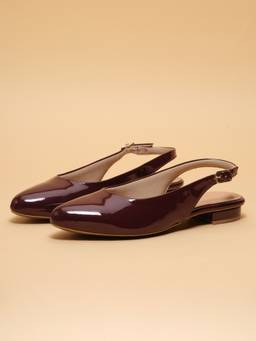 ERIDANI - Women Hayley Wine Patent Slingback Sandals