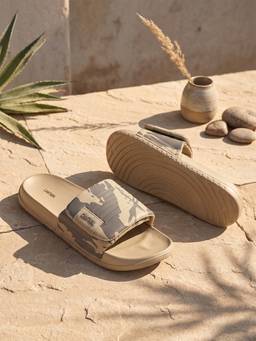 Cantabil - Men Beige Casual Sliders