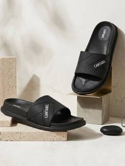 Cantabil - Men Black Casual Sliders