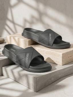 Cantabil - Men Dark Grey Casual Sliders