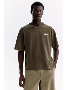 H&M - Men Brown Printed Loose Fit T-Shirt