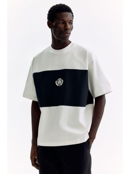 H&M - Men White Oversized Fit Printed T-Shirt