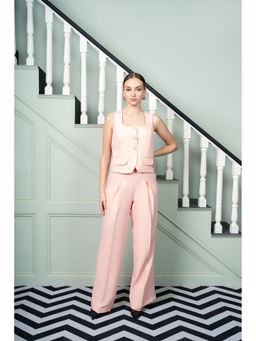 SHEEN COUTURE - Peach Keen Waistcoat with Pant (Set of 2)
