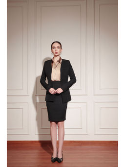 SHEEN COUTURE - Classic Black Blazer with Skirt (Set of 2)