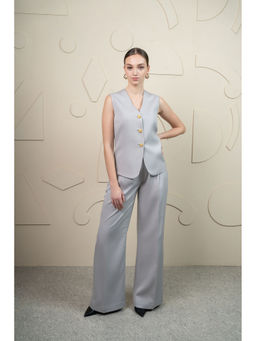 SHEEN COUTURE - Grey Prestige Waistcoat with Pant (Set of 2)