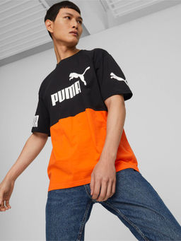 Puma - Power Colorblock Mens Orange T-Shirt