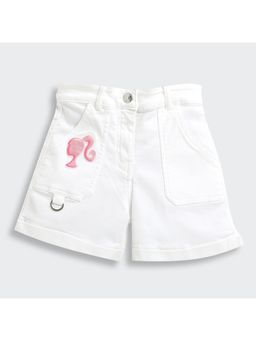 TINY GIRL - Barbie Character Printed Shorts- White