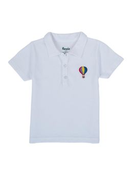 Pranava - Unisex Organic Cotton Pique Half Sleeves Polo T-Shirt - White