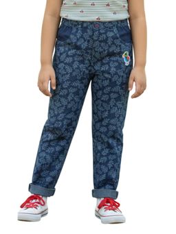 Pranava - Girls Organic Cotton Denim Full Length Pant - Blue