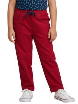 Pranava - Unisex Organic Cotton Corduroy Full Length Solid Pant - Tango Red