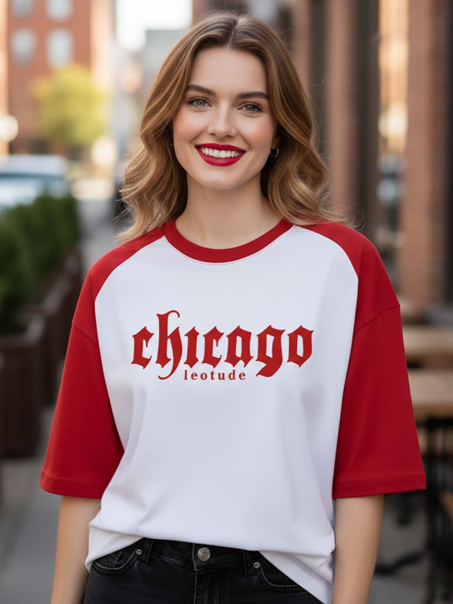 leotude White Women Printed Oversized T-Shirt-picture-20