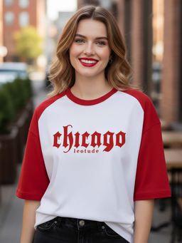 LEOTUDE - White Women Printed Oversized T-Shirt