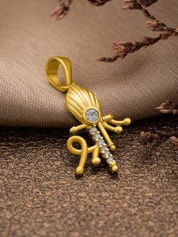 Silberry - 925 Sterling Silver 18k Gold Plated Shree Pendant