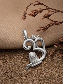 Silberry - 925 Sterling Silver Om Shivling Pendant