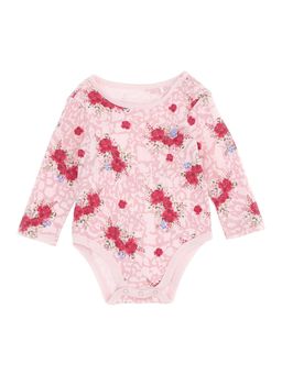 Guess - Pink Cotton Floral Girls Onesies