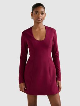 Forever New - Burgundy Ruby Petite Long Sleeve Mini Dress