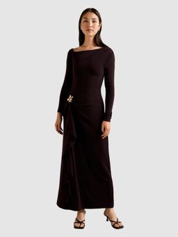 Forever New - Purple Maya Long Sleeve Ruffle Maxi Dress