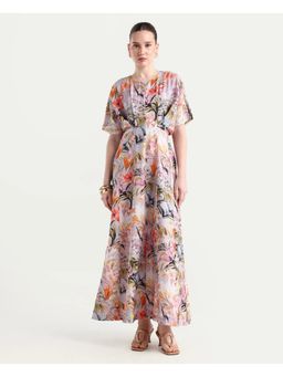 RAREISM - Multi-Color Floral Print Flared Dress