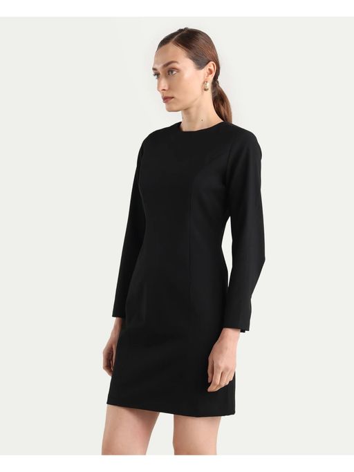 xxs black mini dress Miss Circle Evelyn Black Fur-Trimmed Mini A-Line Dress XL