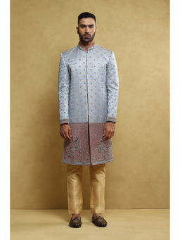Soniya G - Blue Sherwani with Pant (Set of 2)