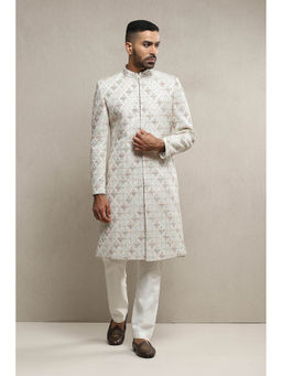 Soniya G - Off White Sherwani with Pant (Set of 2)