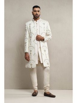 Soniya G - Off White Sherwani and Kurta with Pant (Set of 3)