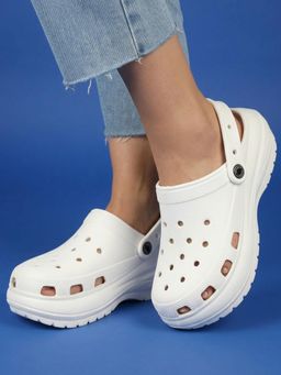 Carlton London - Womens Lightweight EVA Comfort Slip-On Clogs with Back-Strap - White