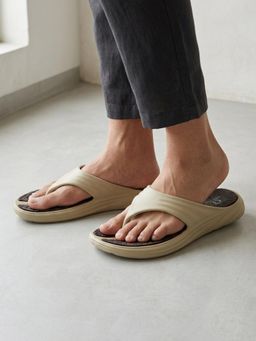 Carlton London - Mens Casual Comfort Flipflops - Beige