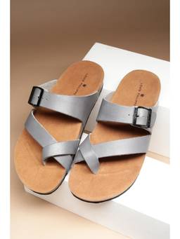 Louis Philippe - Men Grey Solid Sandals
