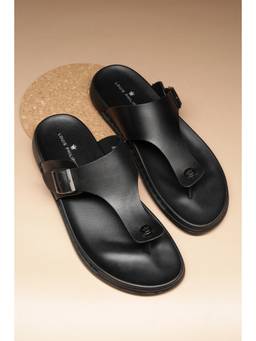 Louis Philippe - Men Black Solid Sandals