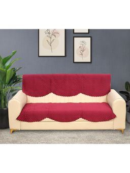 BAJO'S - Maroon 3 Seater Sofa Cover