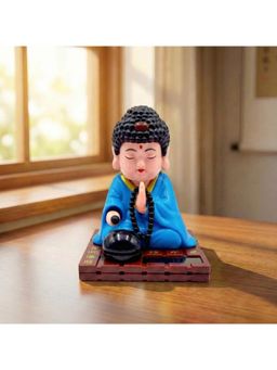 eCraftIndia - Blue Moving Head Monk Buddha Idol Showpiece