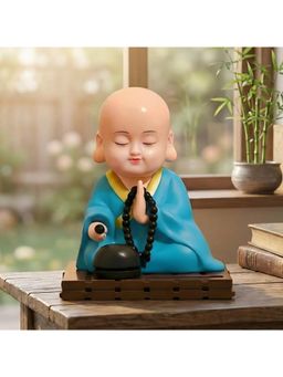 eCraftIndia - Blue Little Cute Buddha Monk Feng Shui Showpiece