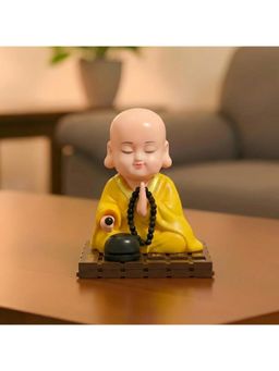 eCraftIndia - Yellow Little Cute Buddha Monk Feng Shui Showpiece