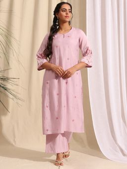 AVANSHEE - Lavender Geometric Straight Kurta & Pant