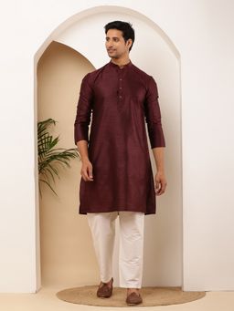 MULTI SHADES - Elegant Maroon Kurta with Pyjama