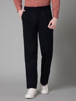 Cantabil - Navy Blue Solid Trouser